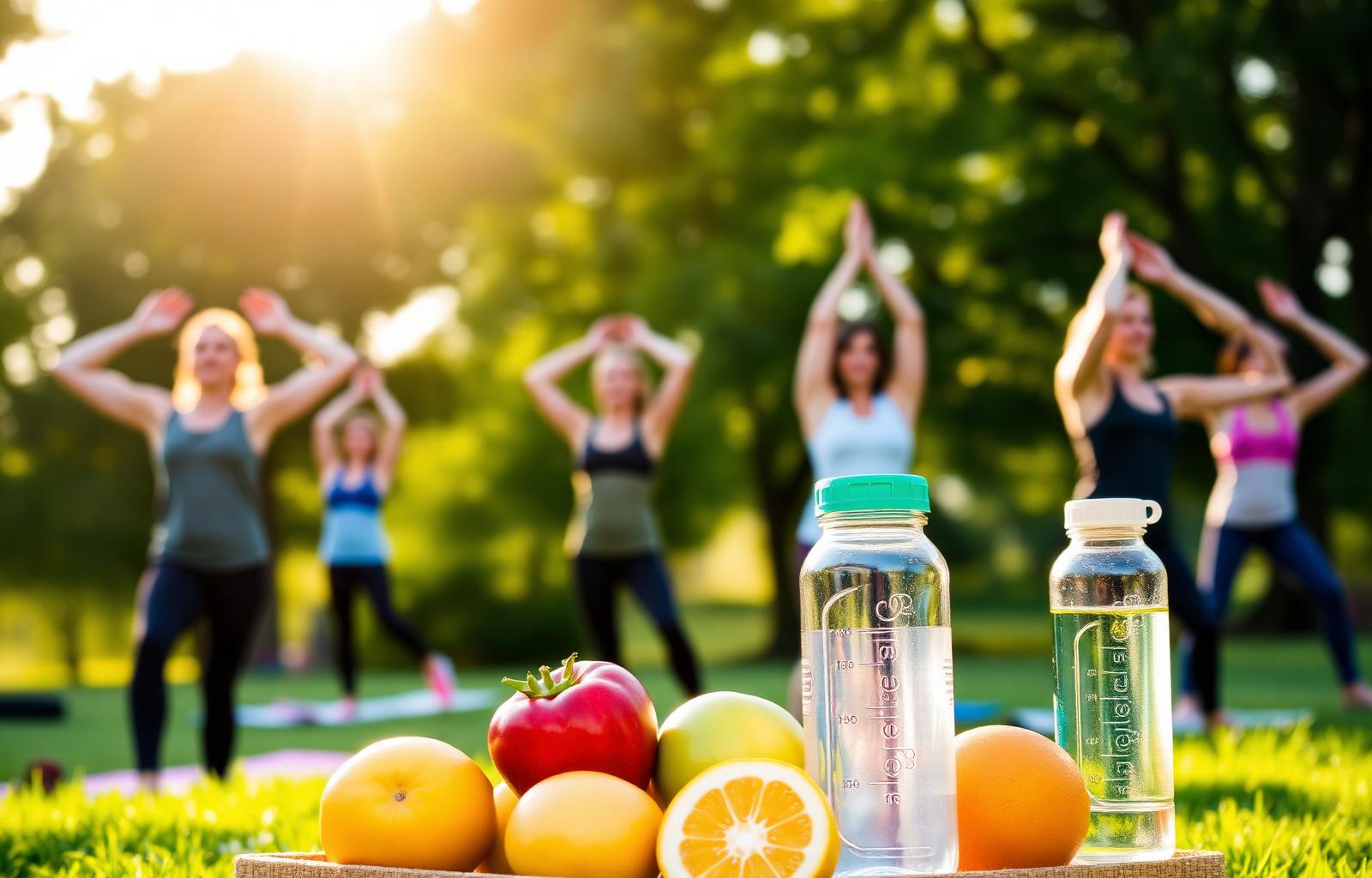 People practicing wellness outdoors